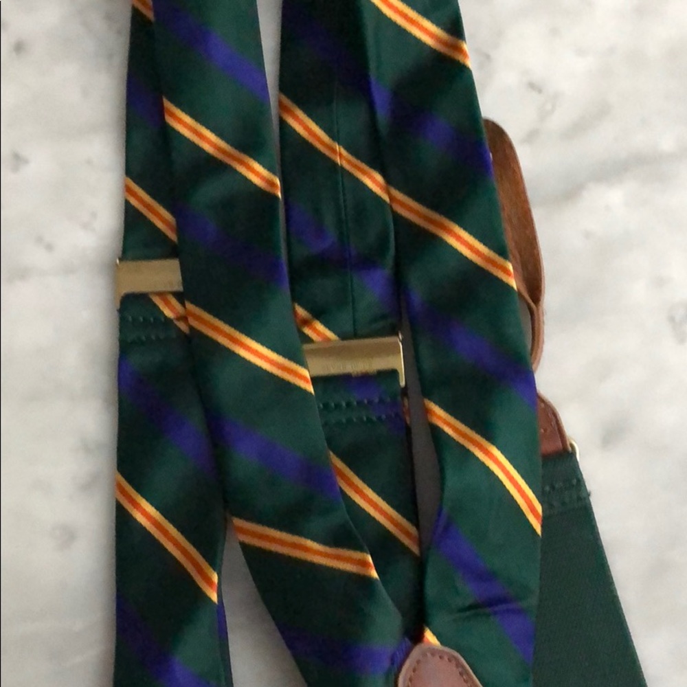 Ralph Lauren green purple yellow suspenders